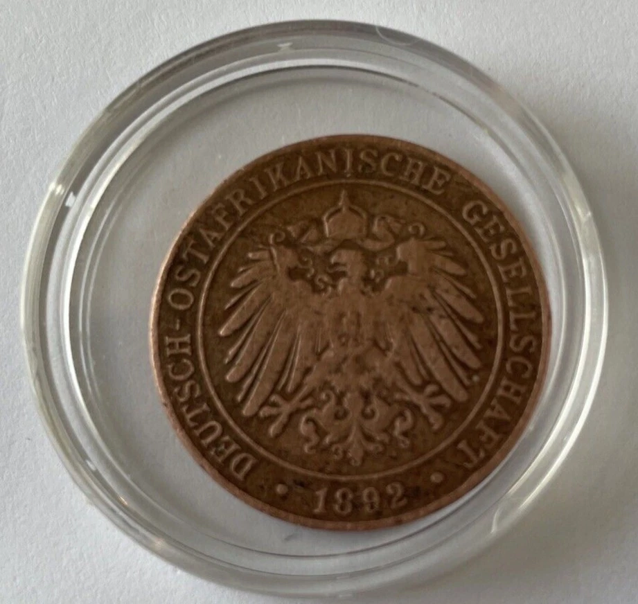 Moneda de colección del siglo XIX | ÁFRICA ORIENTAL ALEMANA - 1892 - 1 PAISA - RARA #AJ29 Foto 3 de 4
