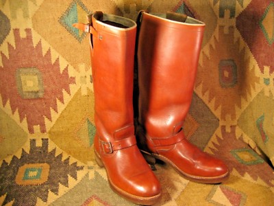 brown engineer boots