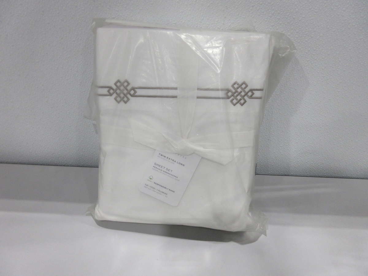 Pottery Barn Twin Extra Long 3 Piece Emilia Embroidered Sheet Set eBay
