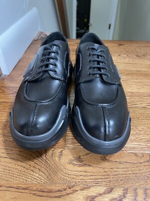 靴 PRADA SPORT Emblem Leather Shoes Black AUTH PRADA DERBY BUSINESS SHOES 2EG288 BLACK LEATHER AIR