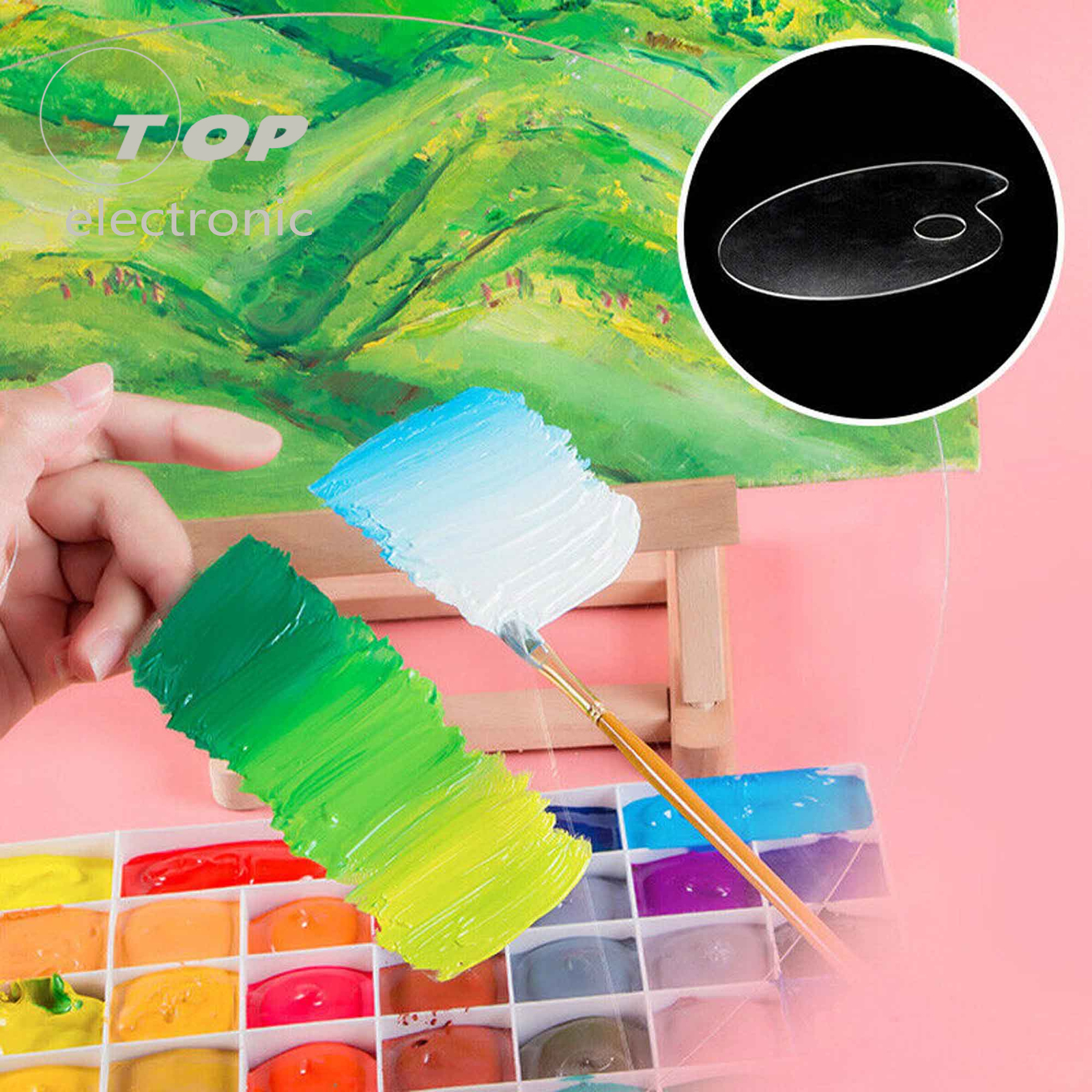 Clear Acrylic Artist Paint Mixing Palette Makes Cleanup for Painting