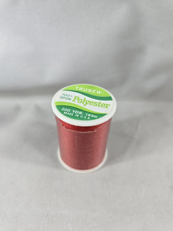 Trusew Red 100% Spun Polyester Thread Spool 200 Yards Sewing 128A - Image 3 of 4