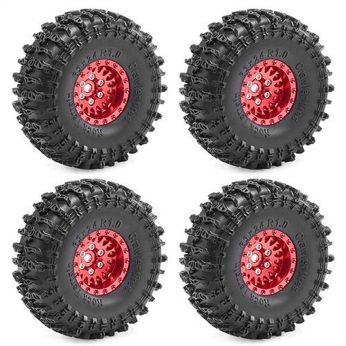 Llanta y neumáticos Beadlock de aluminio de 1,0" para Traxxas 1/18 TRX4M 1/24 SCX24 AX24 - Imagen 6 de 41