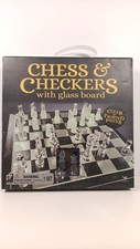 Chess & Checkers Set with Glass Board 9.75 Ca...