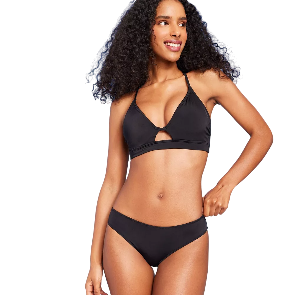 Women's Medium Coverage Hipster Bikini Bottom Shade Shore Black