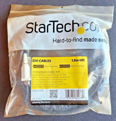 StarTech.com 6' DVI-D Link Cable Male to Male DVI-D 25 pin Male.