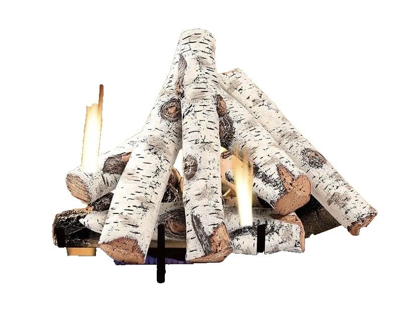 Birch Decorative Logs, Stone & Glass