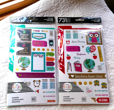 THE HAPPY PLANNER SCHOOL STICKERS SET OF 2 TOTAL OF 1,495 WIDE VARIETY OF CHOICE