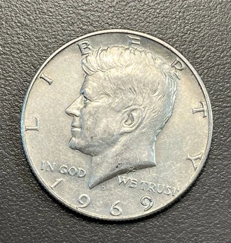1969 D Kennedy Half Dollar / 40% Silver US Coin / 50 Cent Piece