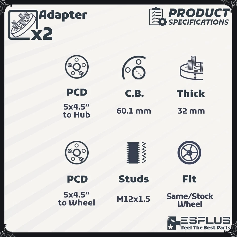 2pc 32mm HUB CENTRIC WHEEL SPACER 5X4.5” CB 60.1mm 12x1.5 FIT Toyota Lexus - Image 3 of 4
