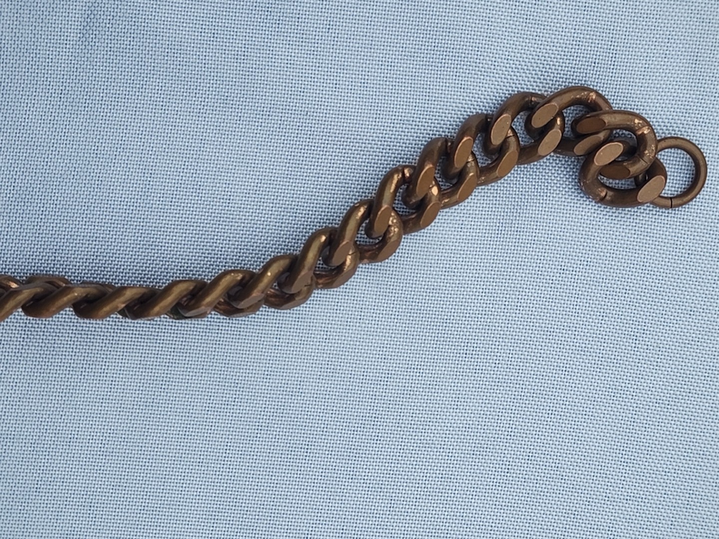 Heavy Solid Copper Cuban Link Chain Bracelet 8 1/… - image 5