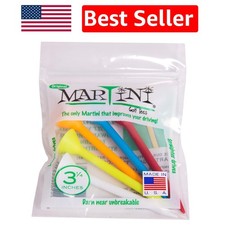 Assorted Color Martini Golf Tees 3-1/4" - Longer Drives, USGA Approved 5-Pack