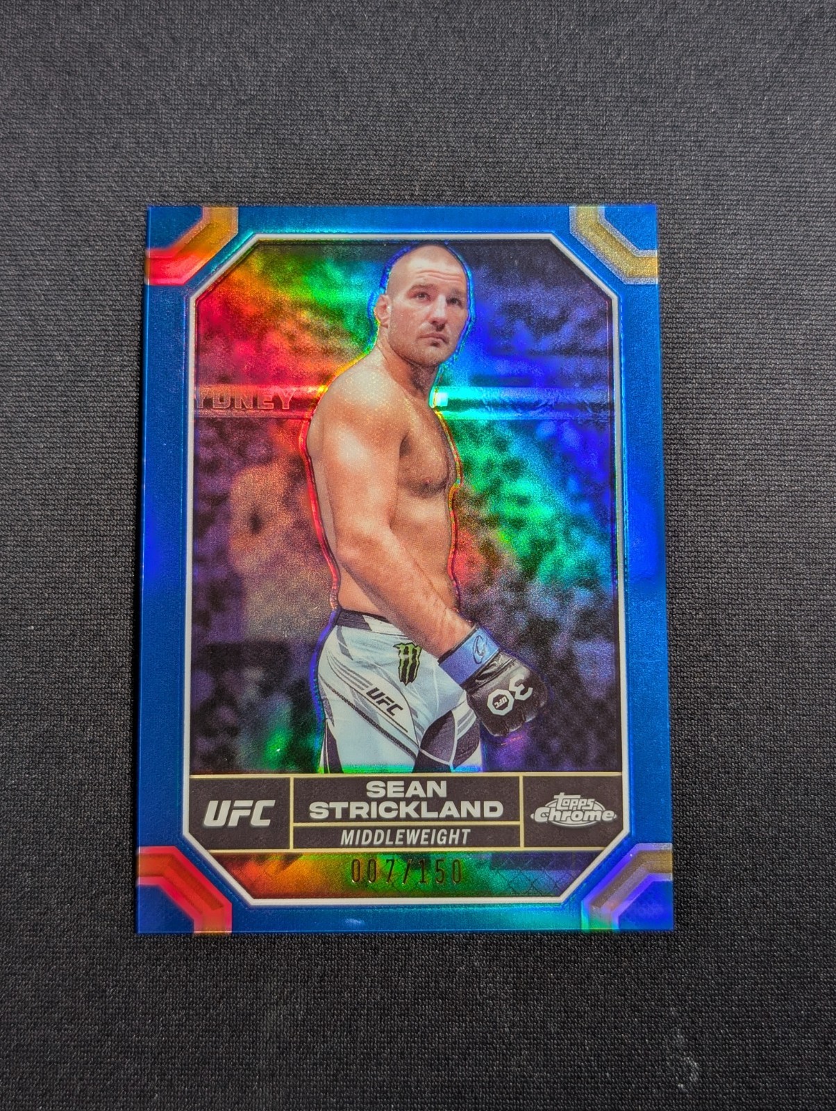 2024 Topps Chrome UFC Sean Strickland #174 Blue Refractor /150 MMA Card