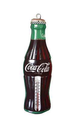Coca-Cola Coke Bottle Shaped Thermometer Sign Metal Marked TCA  16  Long Vintag