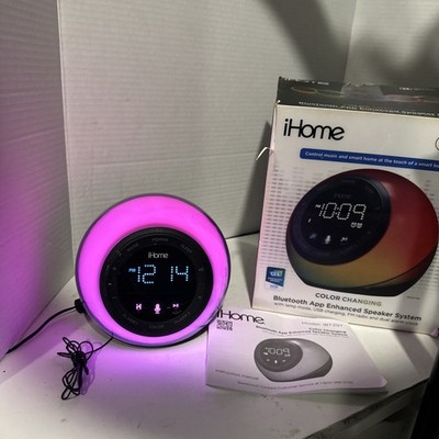 iHome iBT297B Bluetooth Color Speaker USB Charge Voice Control    See Photos