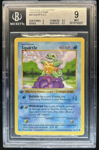 Squirtle (1st Edition) graded BGS 9 for sale on eBay