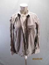 Abercrombie Size 15/16 Kids Gray Cotton Blend Long Sleeve Button Up Shirt 187