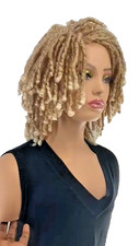 Short Faux Locs Dreadlock Synthetic Afro Twist Braided Wigs For Black Women Grey