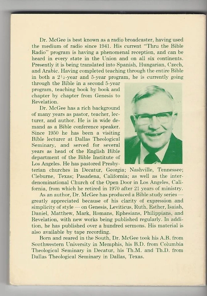 J VERNON MCGEE THRU THE BIBLE SERIES EXODUS VOLUME 1 FIRST PRINTING 1975 - Image 2 of 3