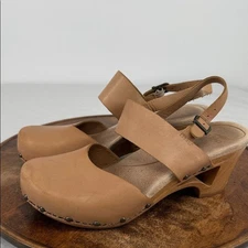 Dansko Shoes Wm 40 (9.5-10) Thea Natural Tan Leather Mary Jane Clog