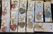 large blingy heart key chains / bag charms