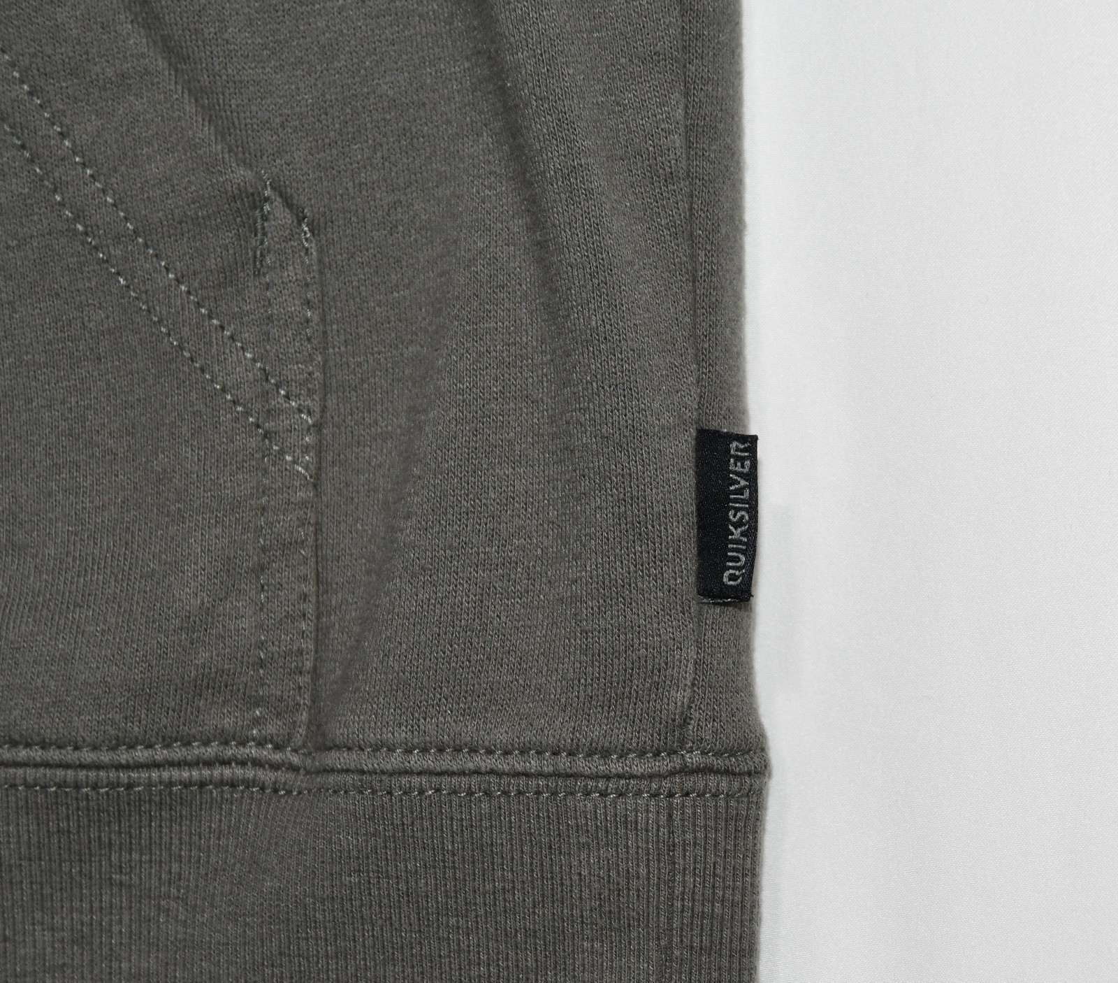 Quicksilver Sweatshirt Hoodie Gray (W Green Hint) Zip Up Large L (READ) image 6