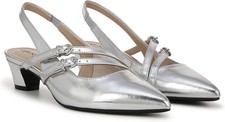 LifeStride Women's Monique Slingback Pump Silver Metallic 8M