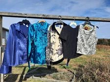 10 piece vintage 1990s-newer clothing lot blouses, office, velvet