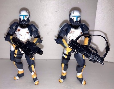 Star Wars Republic Commando Delta Squad Scorch x 2 (2005) 3.75 Inch Figures