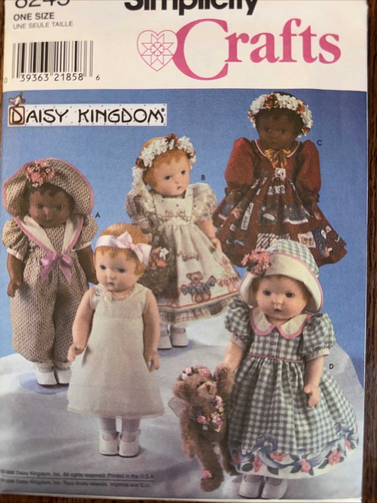 Simplicity Daisy Kingdom Doll Clothes  Pattern 8245 Size 18"
