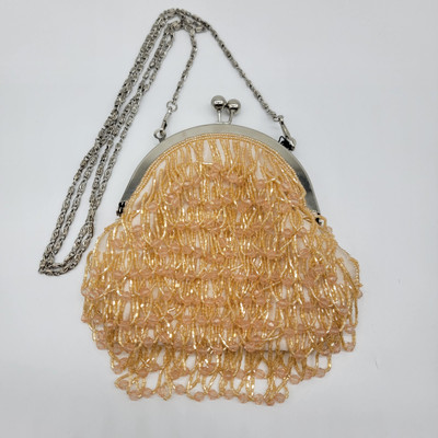 NWT Vintage Bijoux Terner Bag CREAM EVENING Dangle Beaded Snap Close Crossbody