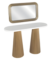 Elegante Beige Holz Konsole Mit Spiegel Modern Und Vielseitig