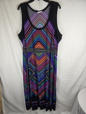 Calvin Klein Colorful Geometric Patterned Maxi Dress Sz 22W