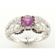 Le Vian 14K Białe złoto Pierścionek koktajlowy dla kobiet 1,52 cts Szafir Diament Rozmiar 7