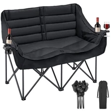Double Camping Chair, Folding Camping Loveseat Duo Chair for Adults