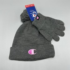 Champion Winter Kid Girls Hat Gloves Set One Size Dark Gray