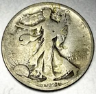 1921 S Walking Liberty Silver Half Dollar 50 Cent 90% Silver Key Date - 1665
