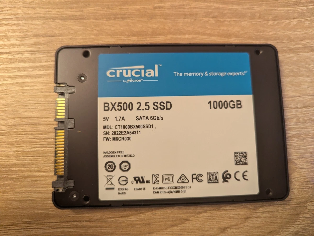 NEUWERTIG !! 1TB Crucial BX500 1TB CT1000BX500SSD1 - 1000GB SSD SATA III, 2.5"