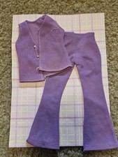 Vintage Clone Barbie 70s Maddie Purple Vest Top Pants Outfit Set A