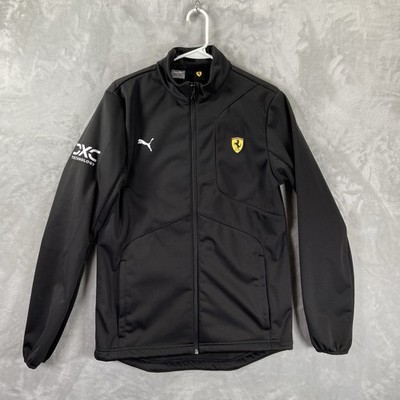 PUMA x Ferrari Jacket men's Small Full Zip Softshell Fleece Lined Black Racing