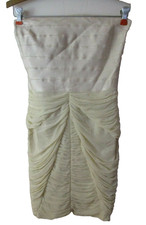 bebe S strapless dress beige cream color mini Women's S body con