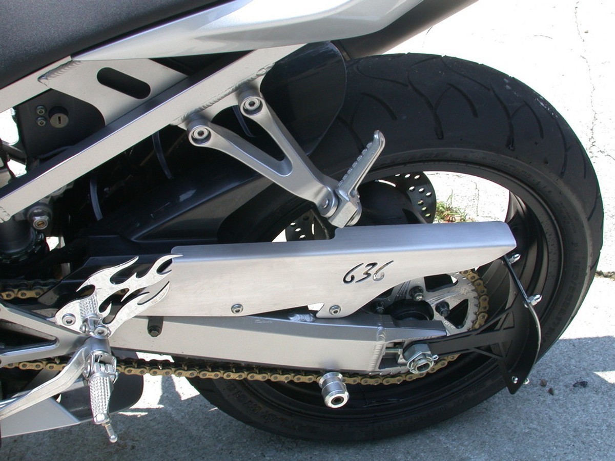 ZX 600 ZX-6R ZX6R ZX6-R 636 BRUSHED REAR CHAIN GUARD