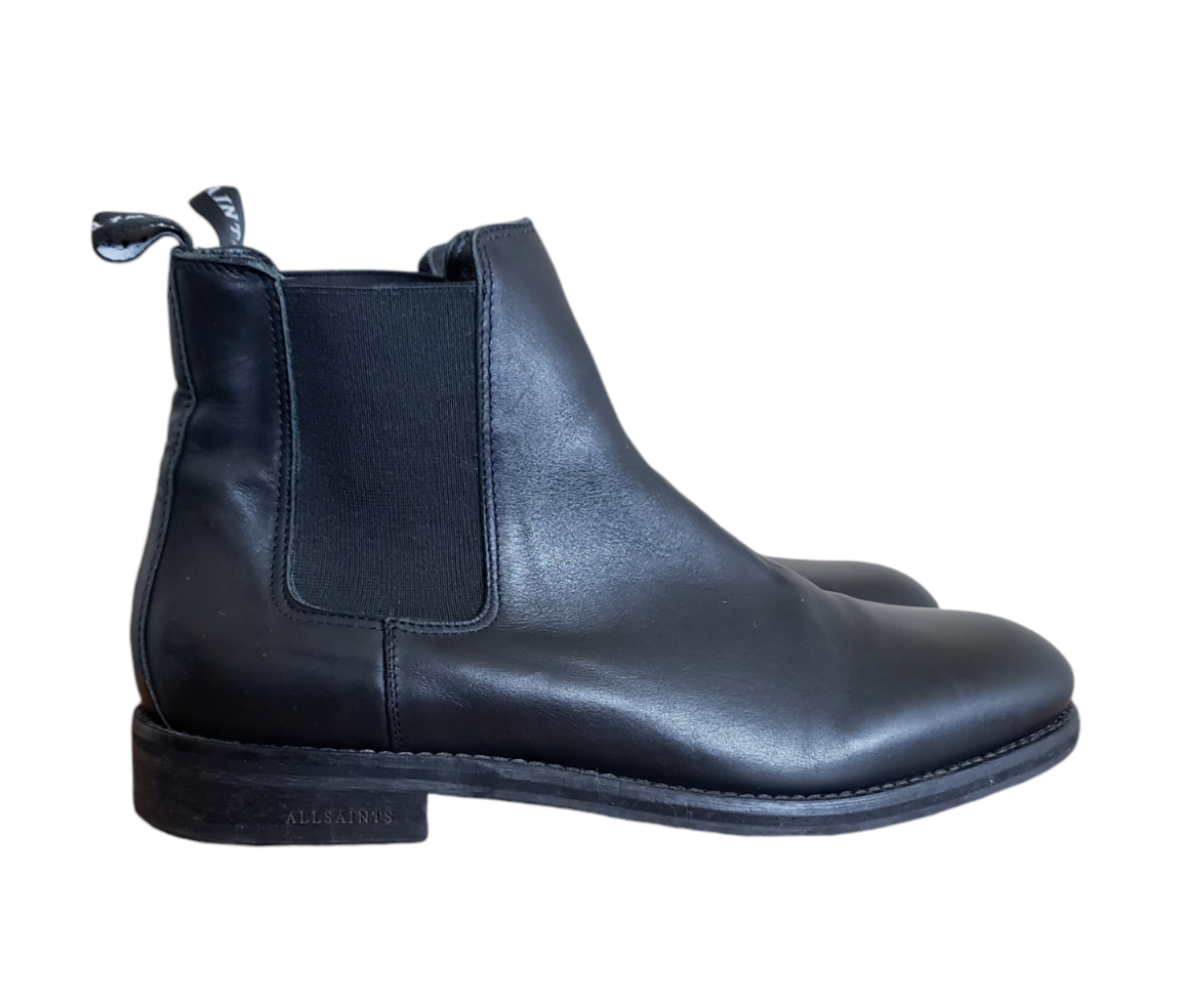 AllSaints Black Leather Chelsea Boots for Women Size 10 US 41 EU-image
