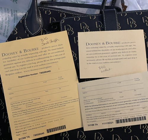 Dooney & Bourke Black W/ Gold Shadow DB Signature Logo Small Shopper + Wallet - Picture 9 of 9