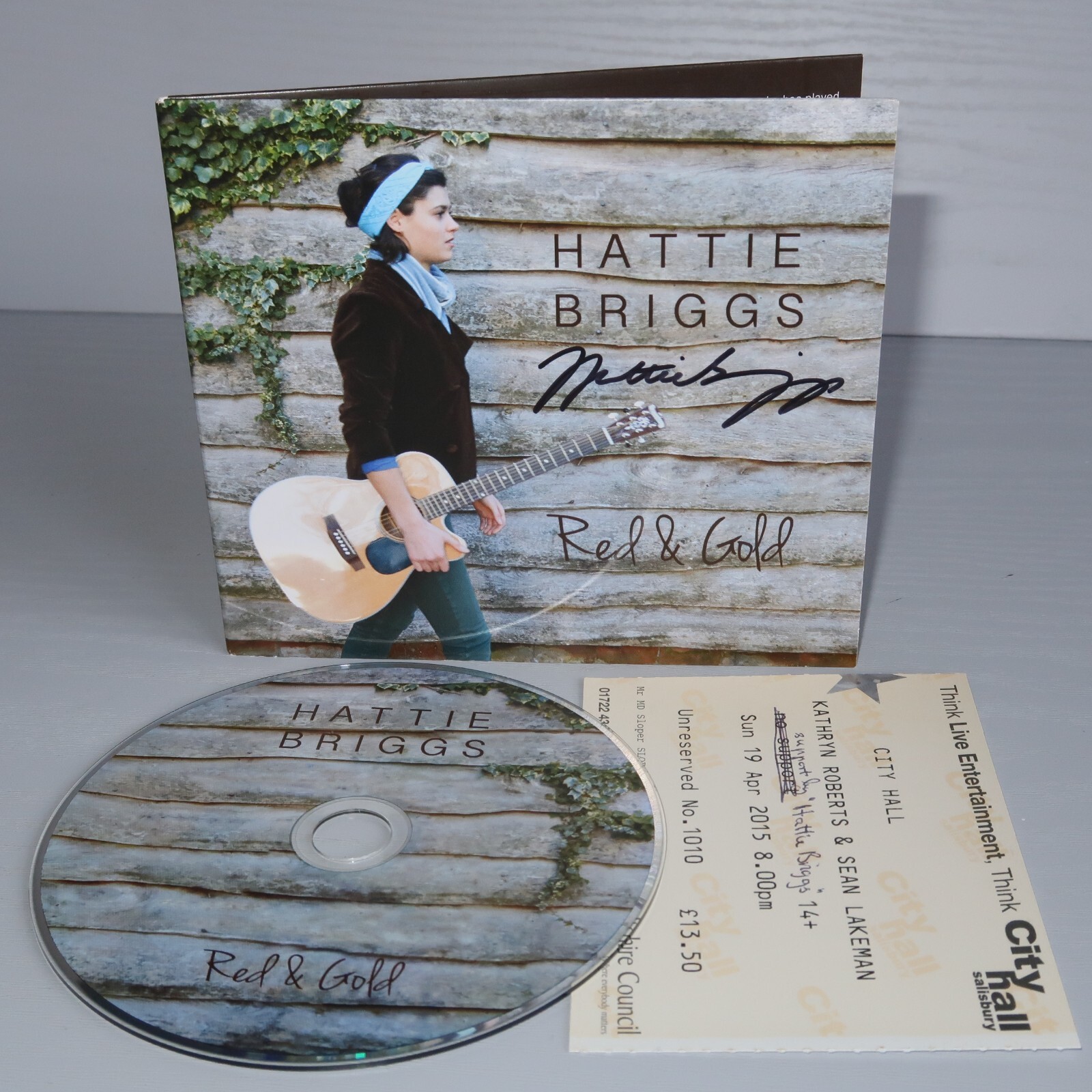 Hattie Briggs Red & Gold Signed CD Album Celtic Folk Music Digipak + Ticket