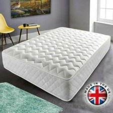 NEW DEEP MEMORY FOAM SPRUNG MATTRESS 3FT 4FT 4FT6 DOUBLE 5FT UK