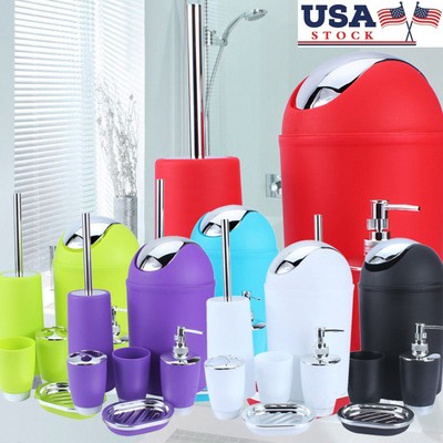 6pcs Bathroom Accessories Set 6 Piece Bath Ensemble For Decorative