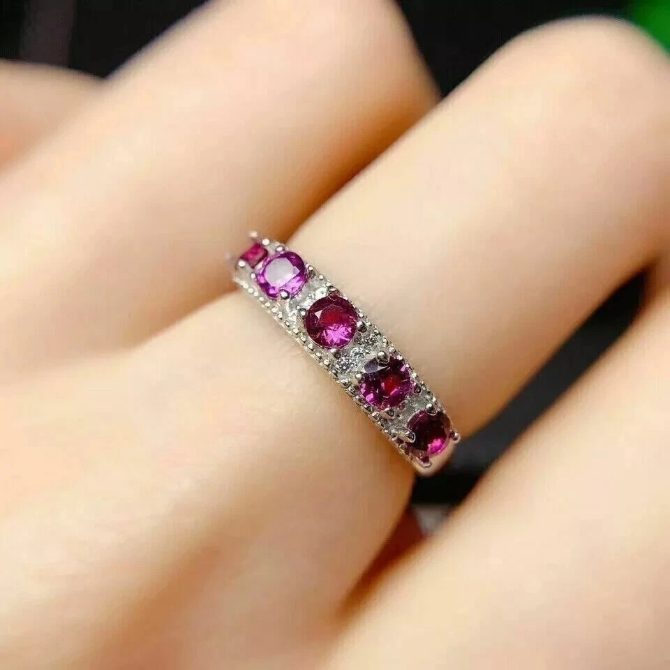 2CT Round Cut Lab Created Pink Ruby Women Engagement Ring 14K White Gold Plated - Image 3 of 4