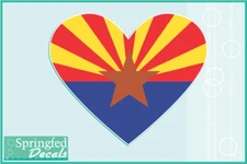 ARIZONA State Flag HEART Shaped Vinyl Decal Car Truck Sticker
