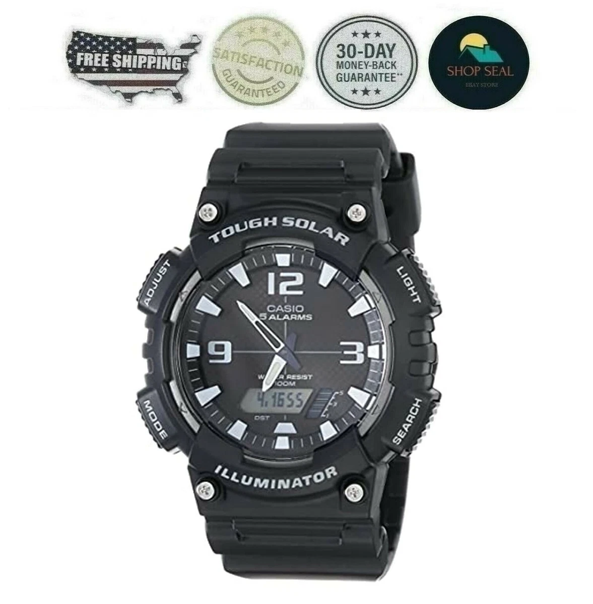 Reloj Casio Para Hombre Solar Combinacion Resistente Al Agua 100 Metros  Calidad